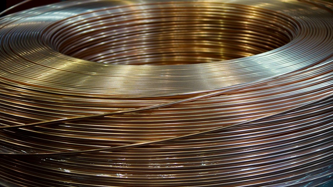 A coil of recycled copper